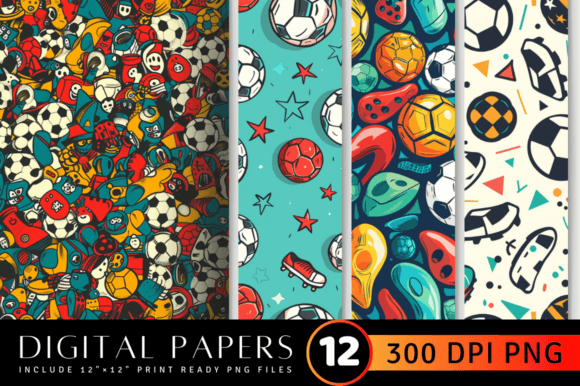 Download Soccer Fun Digital Paper Backgrounds Di - Background Collection