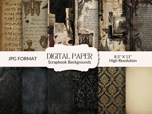 Download Gothic Background Papers and Clipart Set - Background Collection