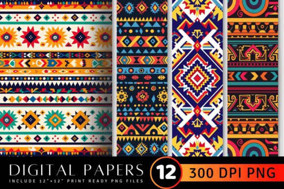 Download Lively Aztec Digital Paper Backgrounds - Background Collection
