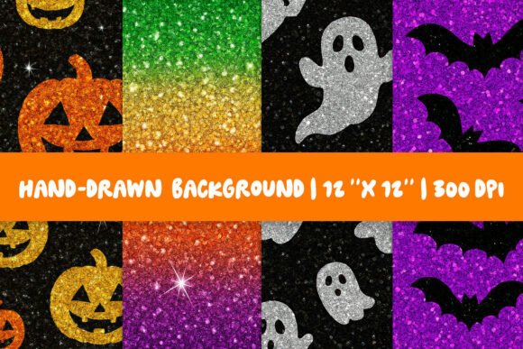 Download Glitter Halloween Background Pumpkins - Background Collection