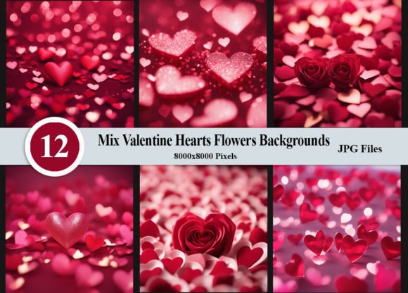 Download Mix Valentine Hearts Flowers Backgrounds - Background Collection