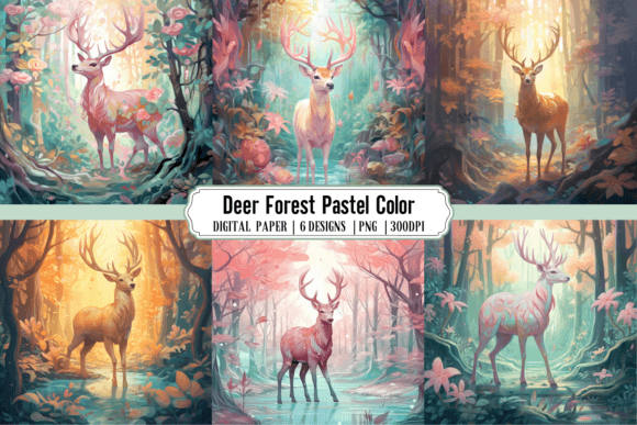 Download Deer Forest Pastel Color Background - Background Collection