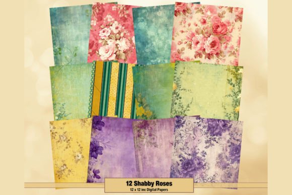 Download Shabby Roses Vintage Background Papers - Background Collection