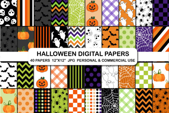 Download Halloween Background Digital Papers Set - Background Collection