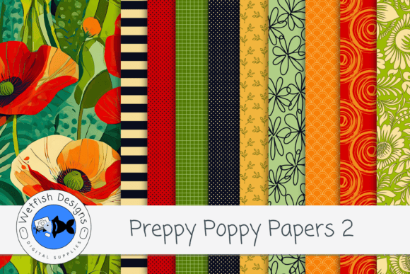Download Preppy Poppy Digital Background Papers 2 - Background Collection