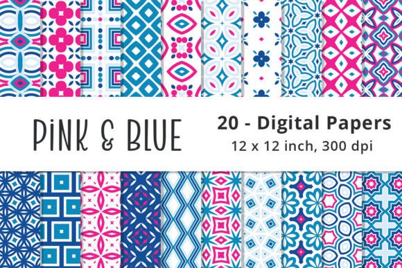 Download Blue and Pink Geometric Background Paper - Background Collection