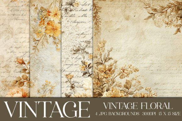 Download Vintage Floral Backgrounds, S5 - Background Collection