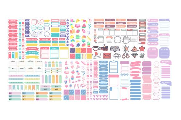 Download DIY Planner Stickers Printable Bundle - Printable bundle Collection