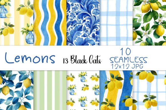 Download Lemon Mediterranean Background Pattern - Background Collection