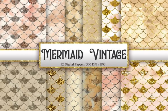 Download Mermaid Scales Vintage Background - Background Collection