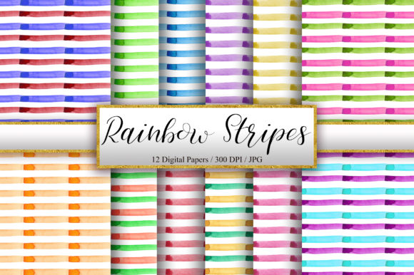Download Rainbow Stripes Watercolor Background - Background Collection