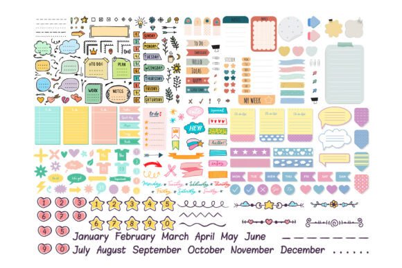 Download DIY Planner Stickers Printable Bundle - Printable bundle Collection