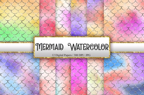 Download Mermaid Scales Watercolor Background - Background Collection