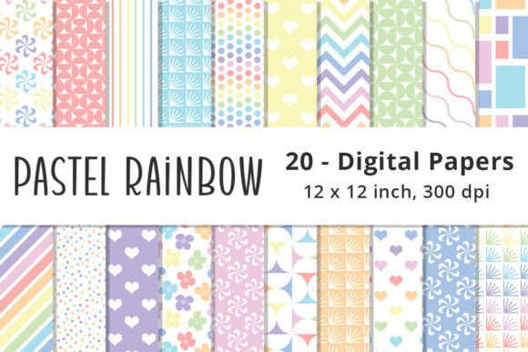 Download Pastel Rainbow Background Digital Paper - Background Collection