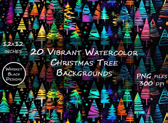 Download Neon Christmas Trees Background Papers - Background Collection