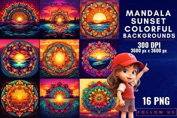 Download Mandala Sunset Colorful Backgrounds - Background Collection
