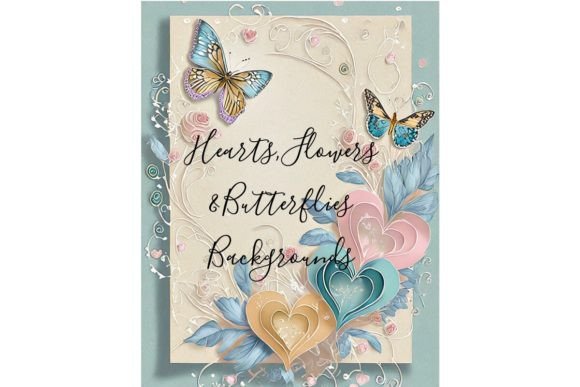 Download Hearts, Flowers &amp; Butterfies Backgrounds - Background Collection
