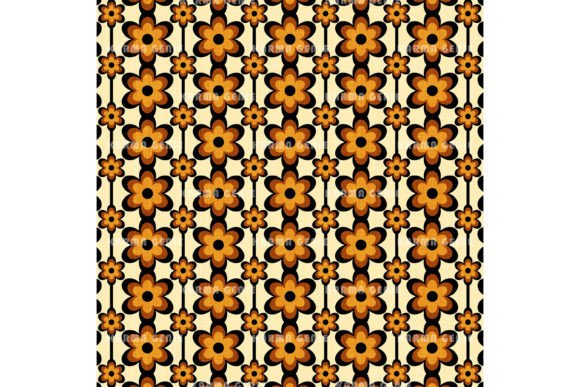 Download 1970s Orange and Brown Floral Background - Background Collection
