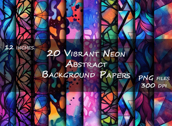 Download Vibrant Neon Abstract Background Papers - Background Collection
