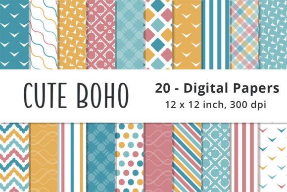 Download Cute Boho Digital Paper Backgrounds - Background Collection