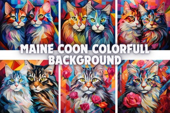 Download Main Coon Colorful Backgrounds - Background Collection