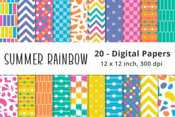 Download Summer Rainbow Digital Background Paper - Background Collection