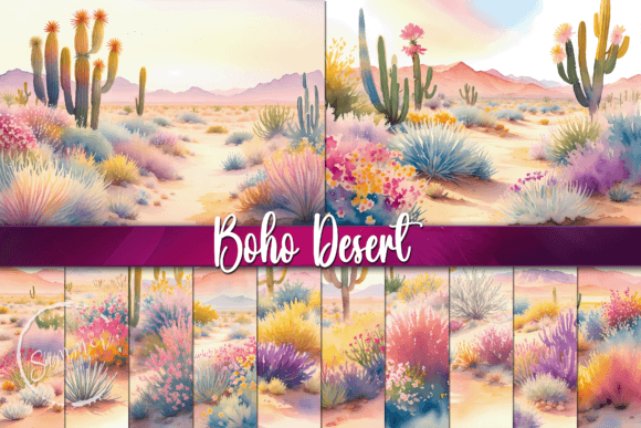 Download Boho Desert Watercolor Summer Background - Background Collection