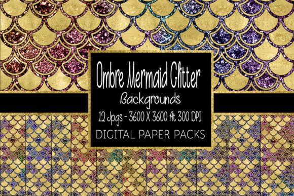 Download Ombre Mermaid Glitter Backgrounds - Background Collection