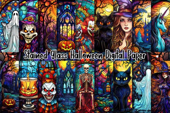 Download Stained Glass Halloween Background - Background Collection