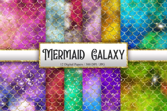 Download Mermaid Scales Galaxy Glitter Background - Background Collection