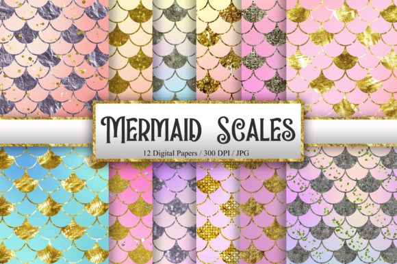 Download Mermaid Scales Pastel Glitter Background - Background Collection