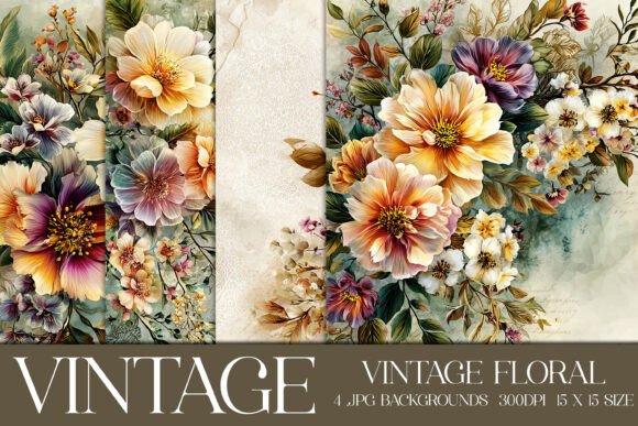 Download Vintage Floral Backgrounds, S10 - Background Collection