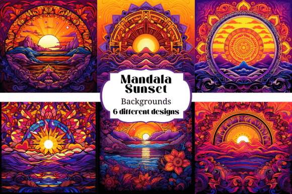Download Mandala Sunset Colorful Backgrounds - Background Collection