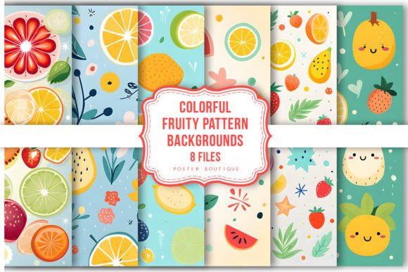 Download Colorful Fruity Pattern Backgrounds Pack - Background Collection