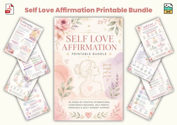 Download Self Love Affirmation Printable Bundle - Printable bundle Collection