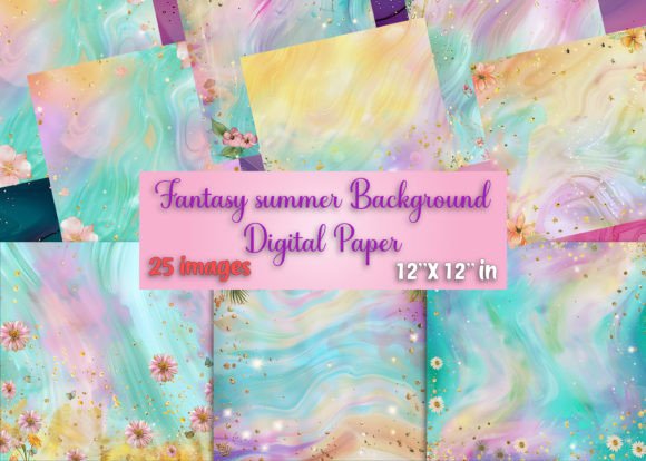 Download Fantasy Summer Background Digital Paper - Background Collection