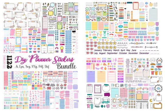 Download DIY Planner Stickers Printable Bundle - Printable bundle Collection
